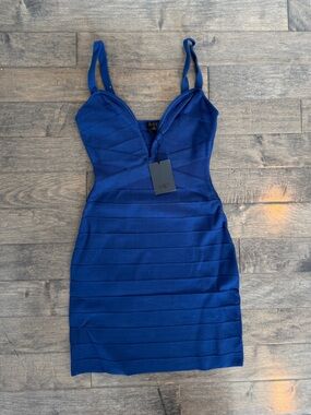 NBD Royal Blue Strappy Bandage Mini Dress